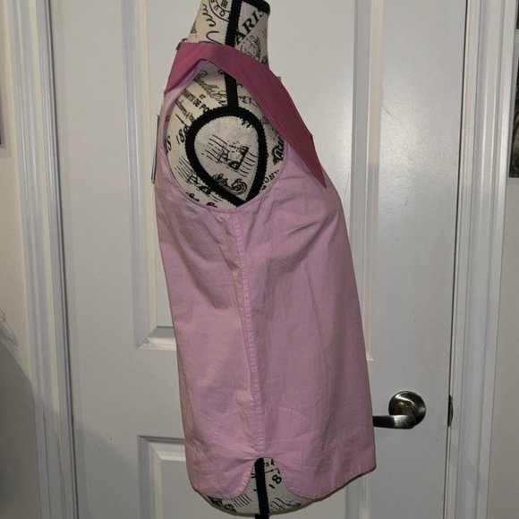 GANNI Pink Wide-Collar Sleeveless Blouse - Picture 6 of 11